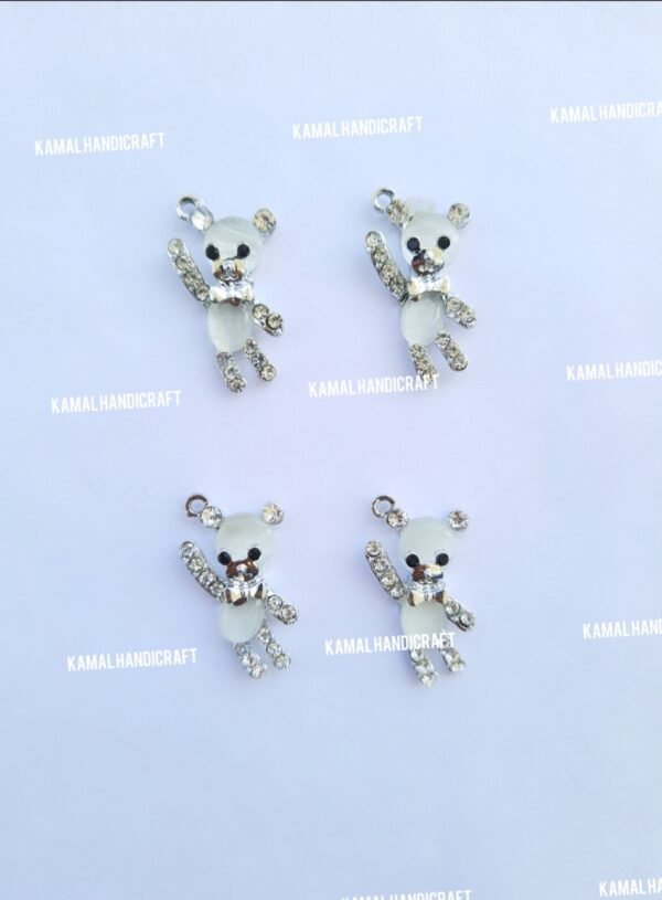 Teddy Silver Metal Charm