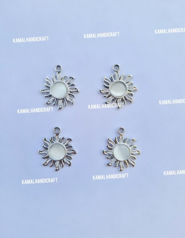 Sun Silver Metal Charm