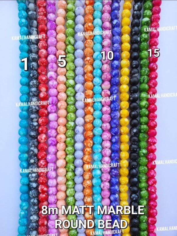 Matt Marble Round Bead