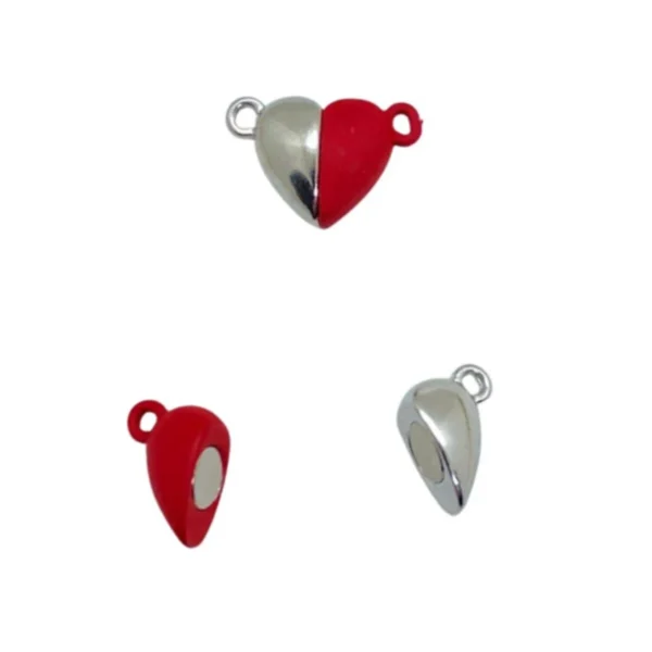 Red & Silver Magnetic Heart Charm