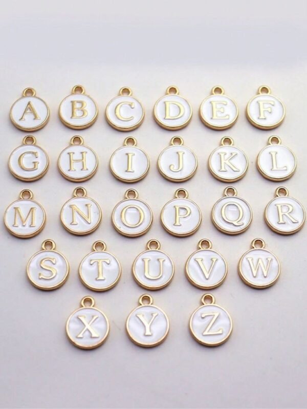 White Alphabet Charm
