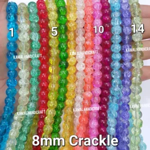 8mm Crackle Round Bead