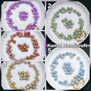 8mm Marble Round Plastic Bead